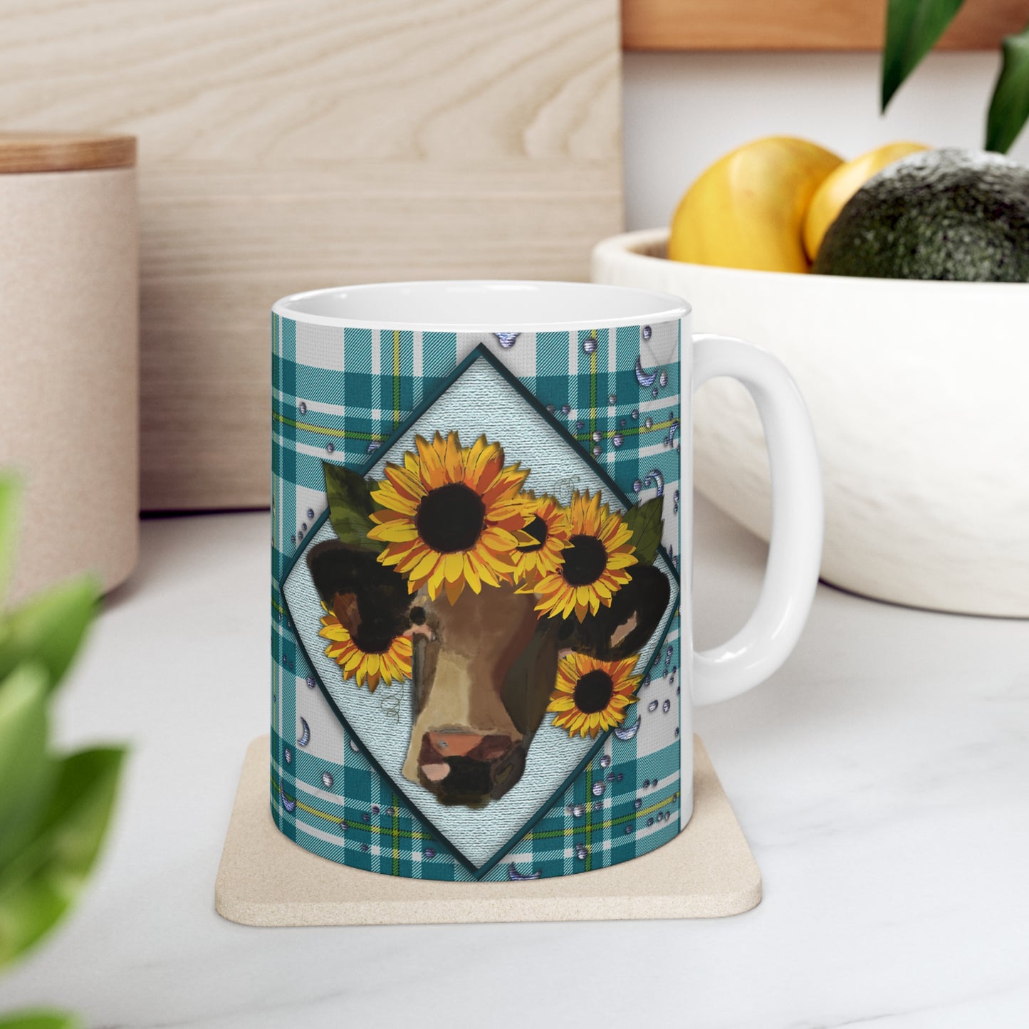 Farmhouse Cow Ceramic Mug 11oz