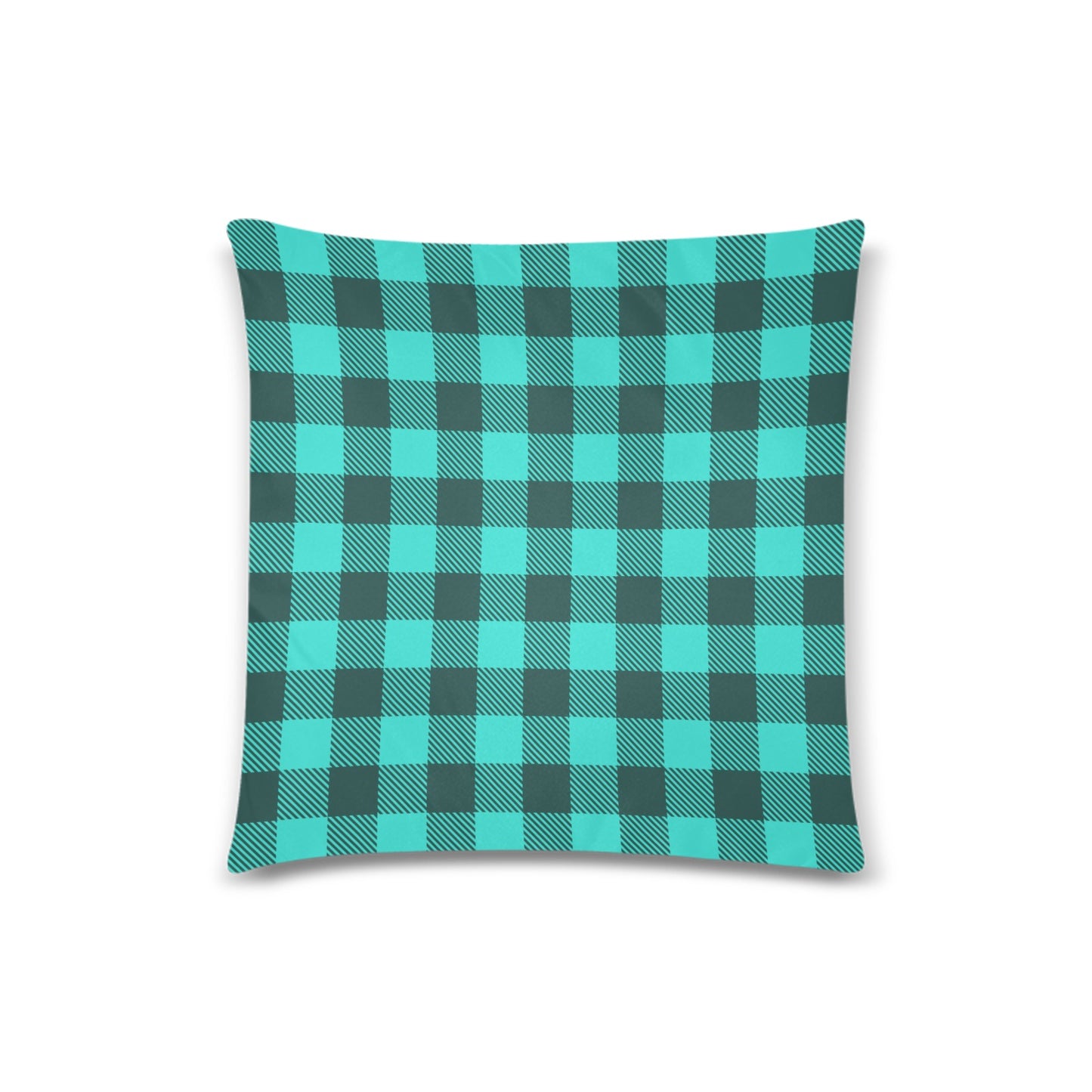 Teal Plaid Throw Pillow Cover