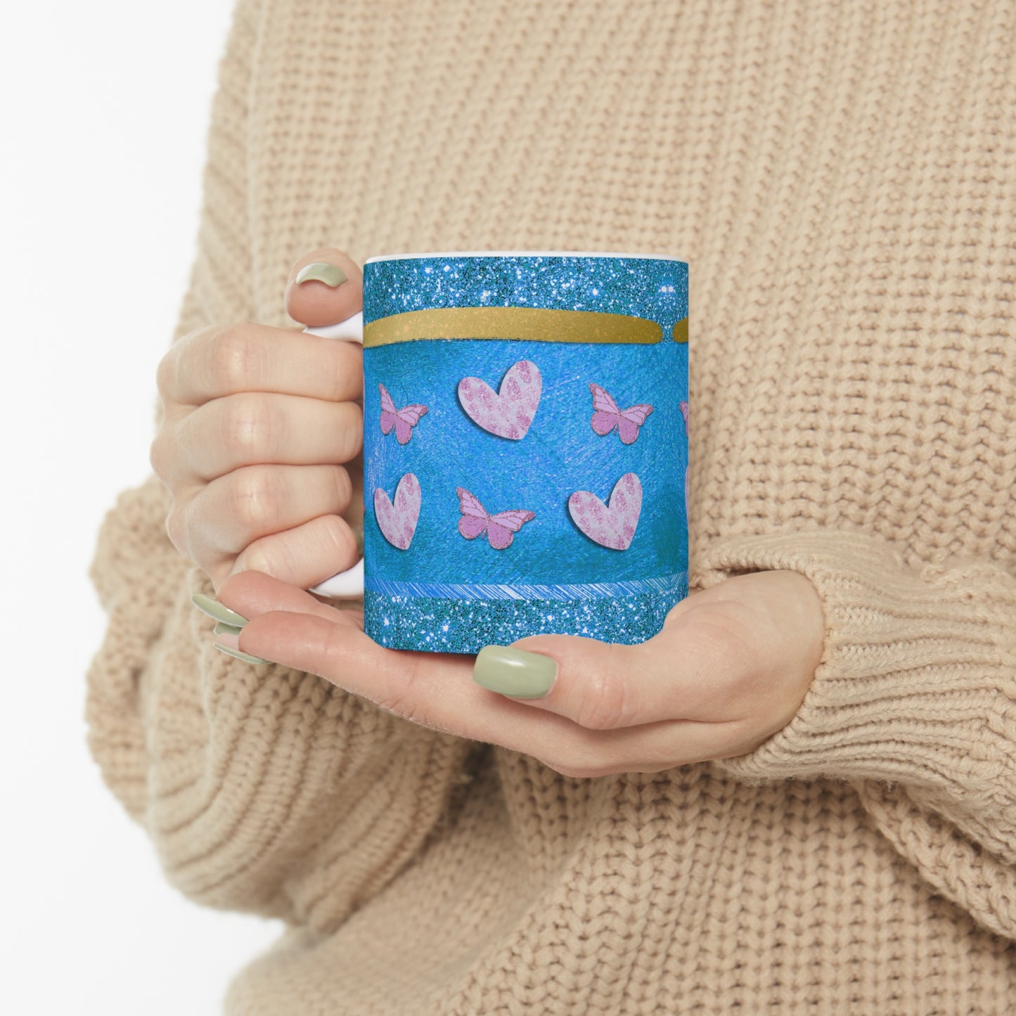 Hearts and Butterflies Ceramic Mug 11oz