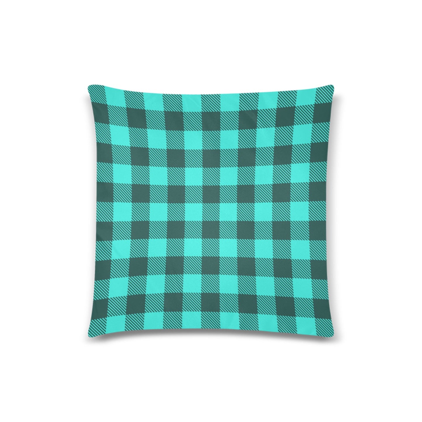 Teal Plaid Throw Pillow Cover