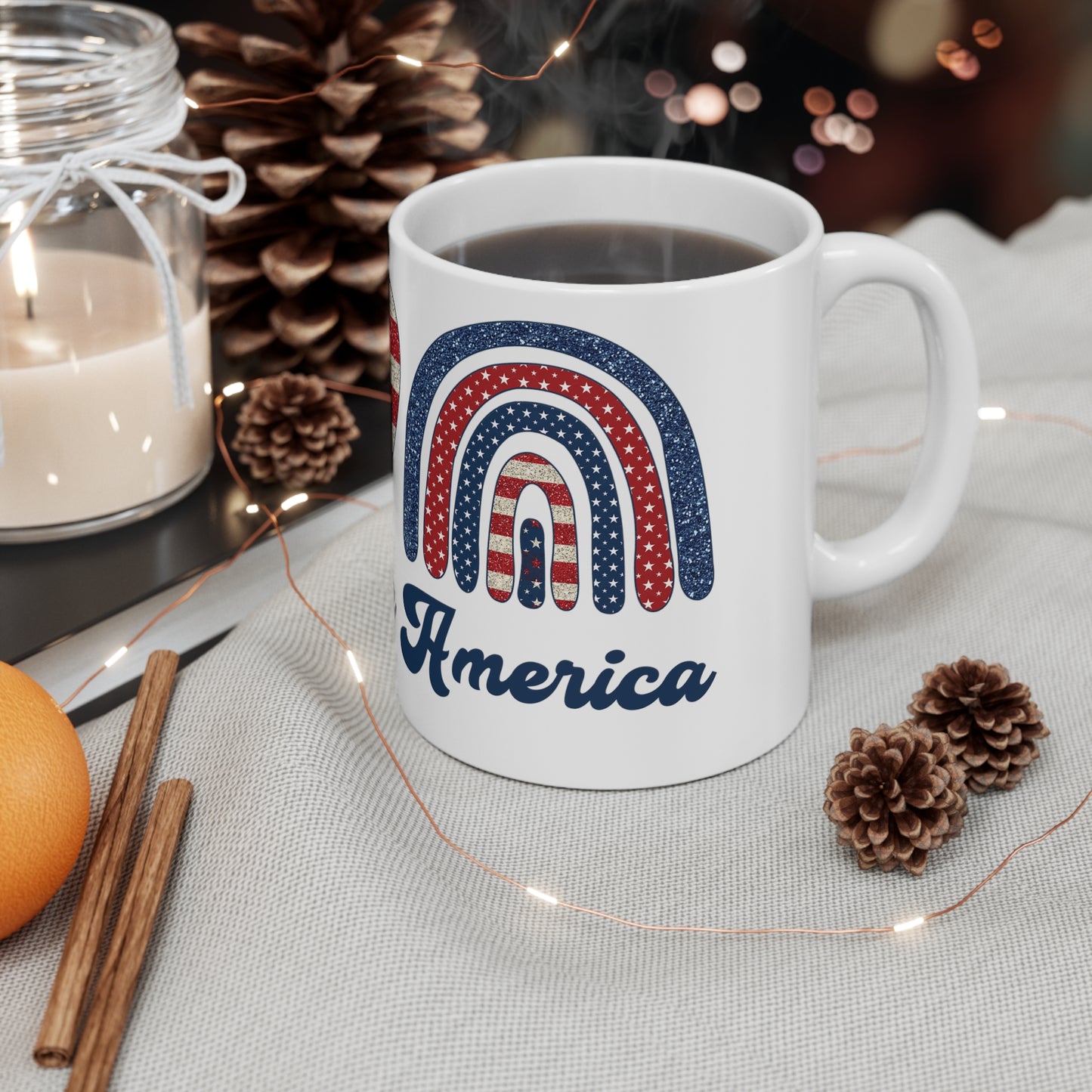 Peace Love America Ceramic Mug 11oz