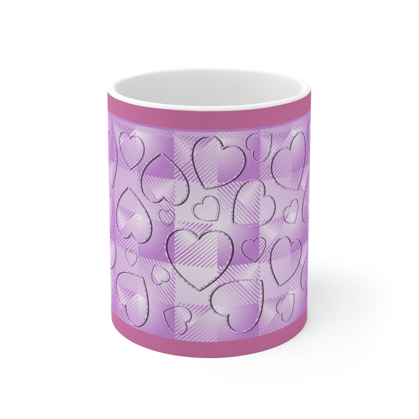 Purple Buffalo Hearts Ceramic Mug 11oz