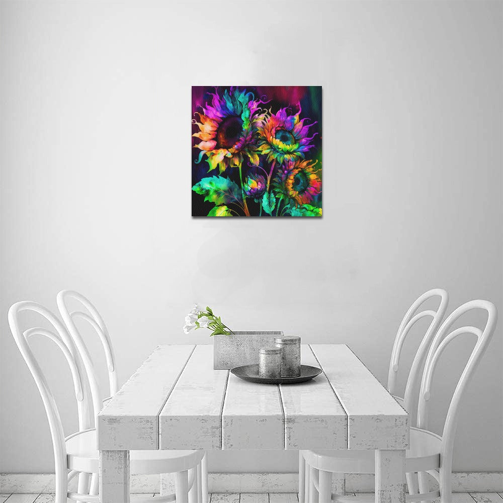 Tie Dye Sunflowers Canvas Print