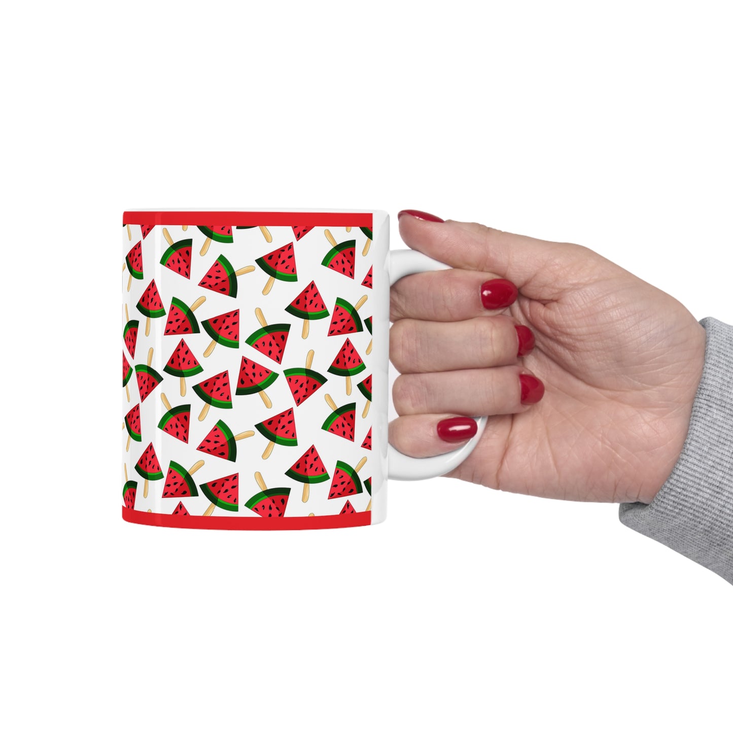 Watermelon On A Stick Ceramic Mug 11oz