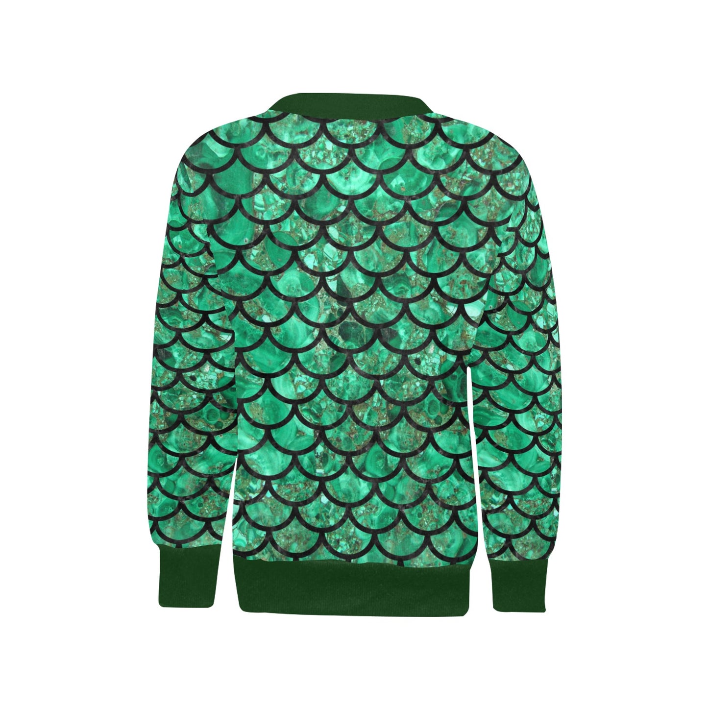 Girls' Mermaid Green Crew Neck Top (H49)