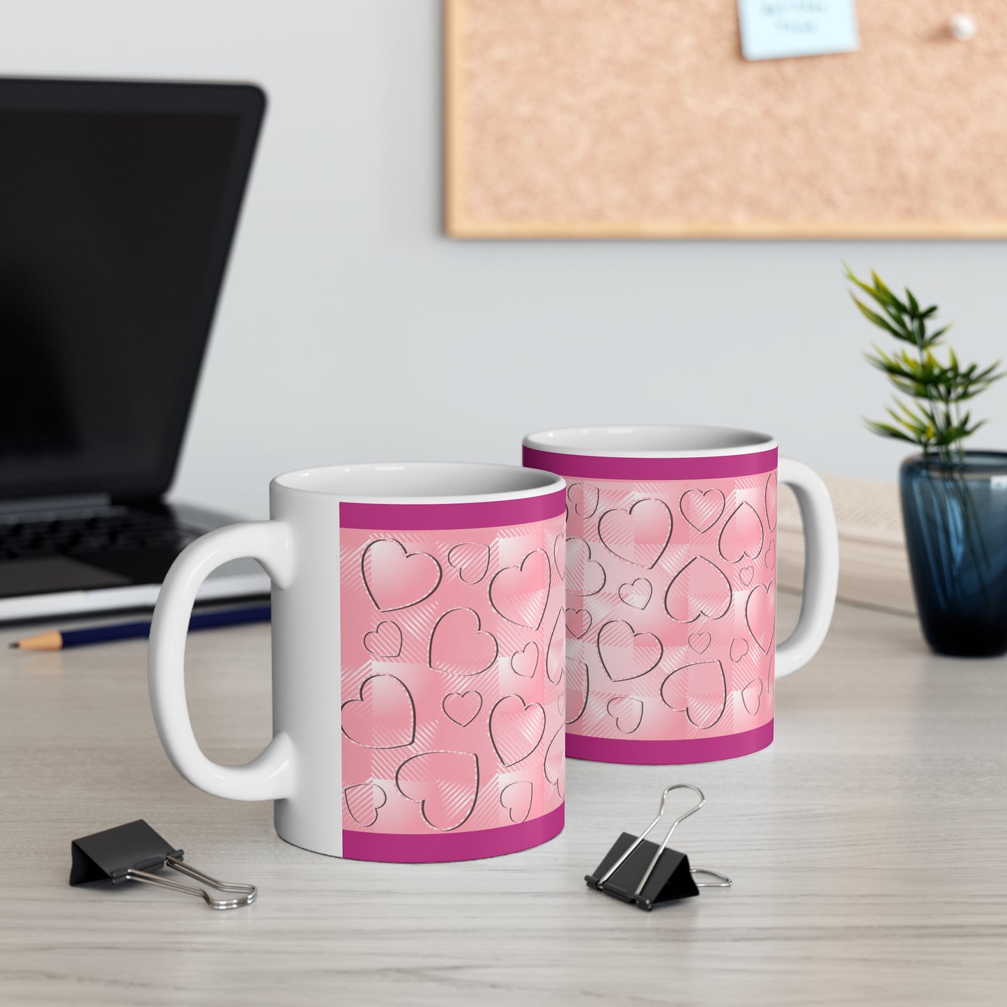 Pink Buffalo Plaid Ceramic Mug 11oz