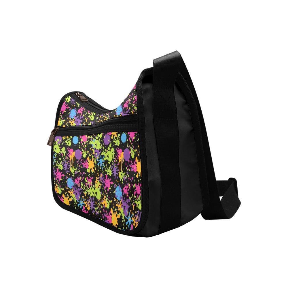 Neon Paint Splatter Shoulder Bag