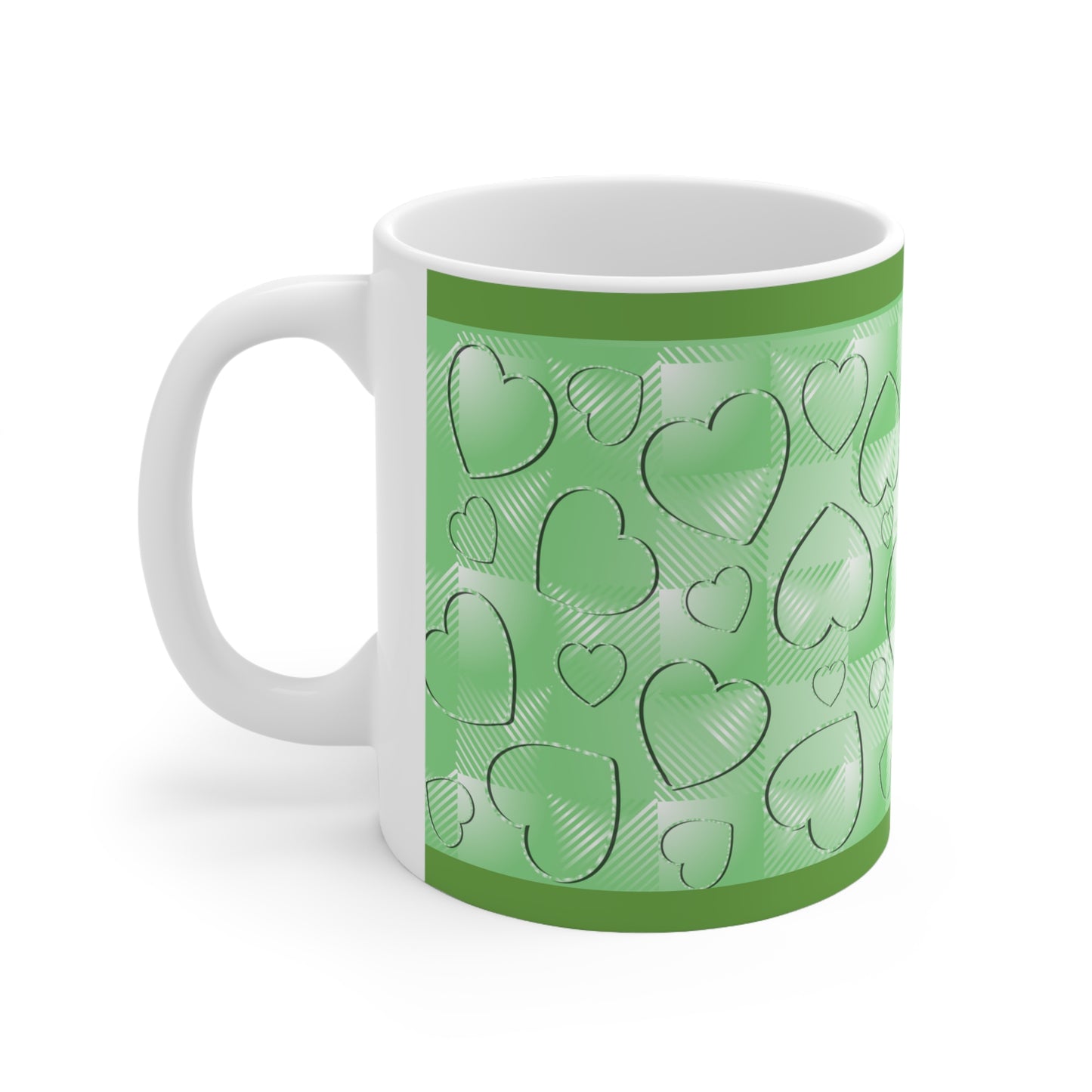 Green Buffalo Hearts Ceramic Mug 11oz