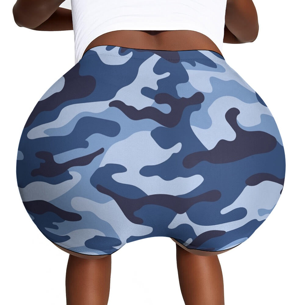 Blue Camo Ladies Shorts