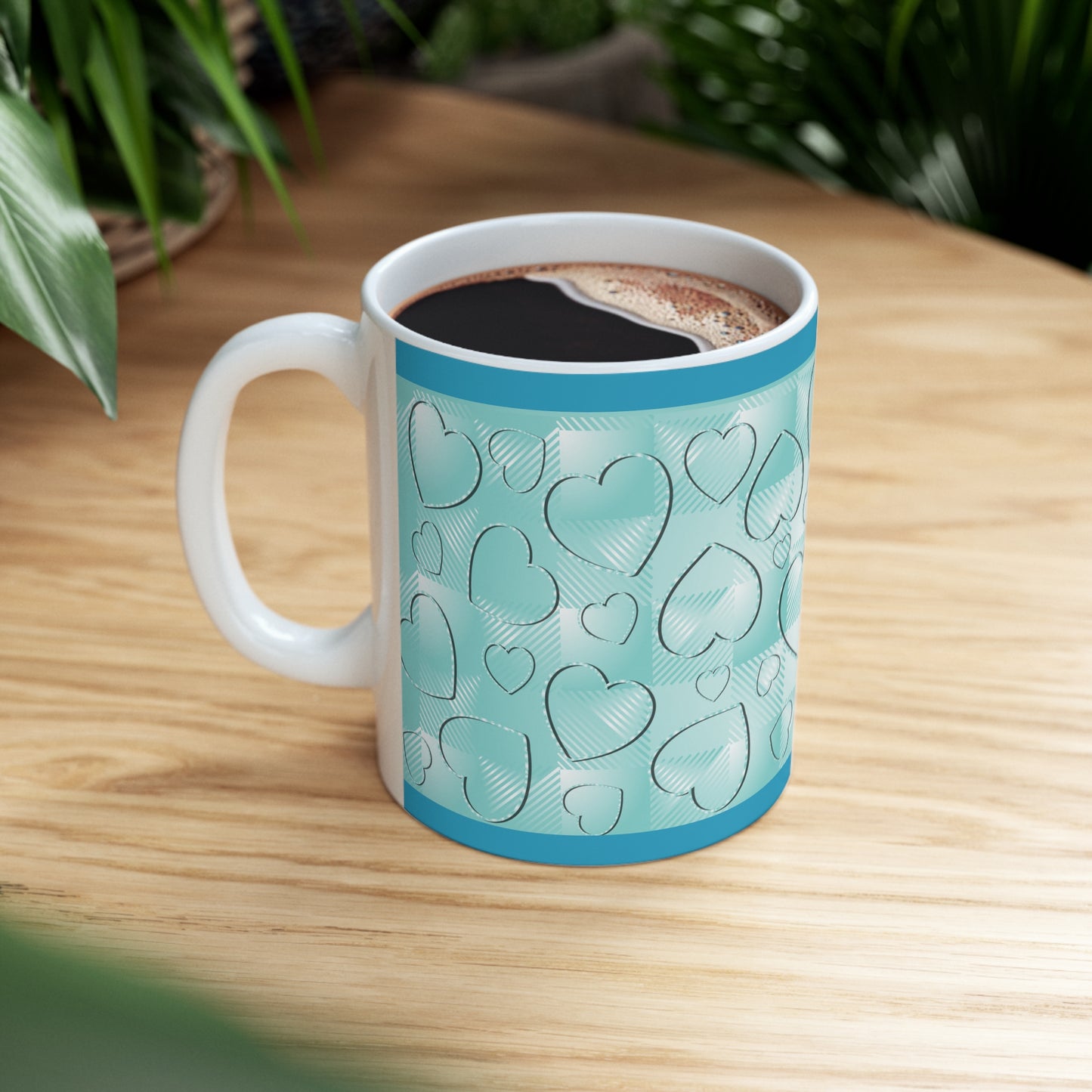 Blue Buffalo Plaid Ceramic Mug 11oz