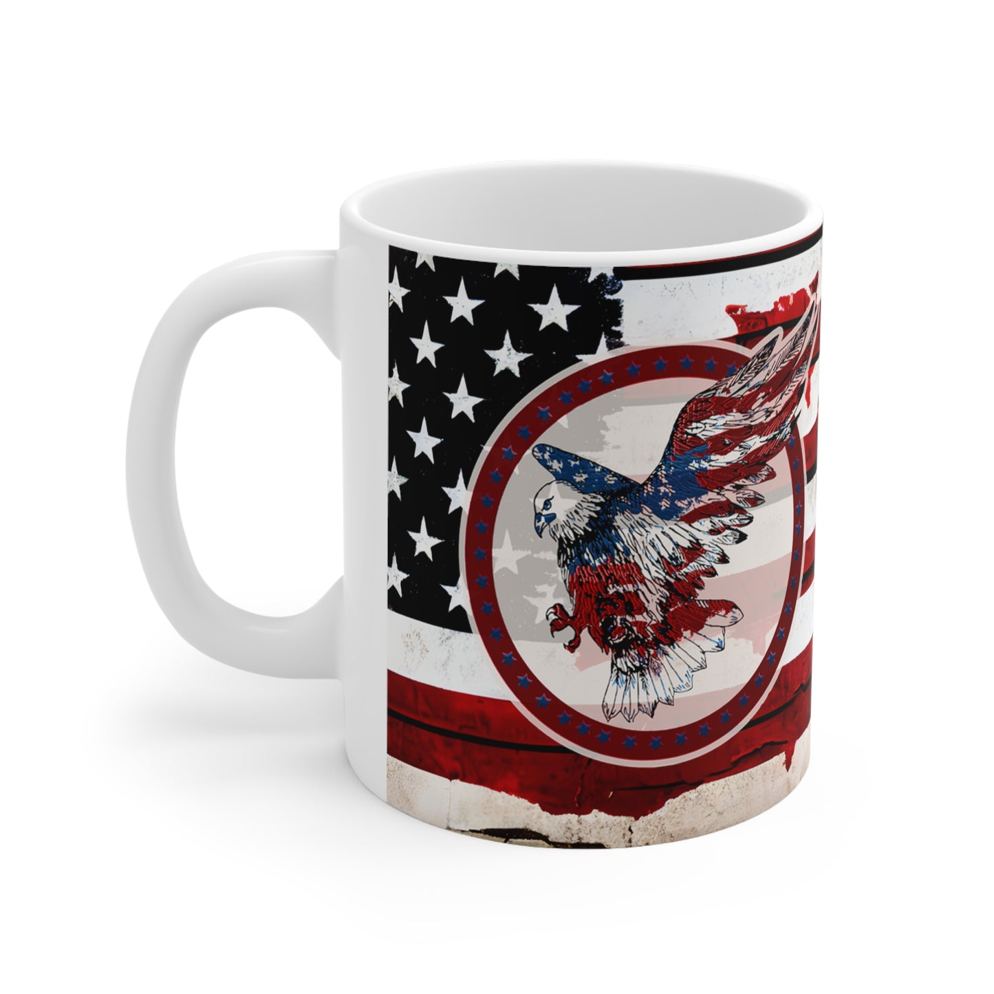 American Eagle and Flag Ceramic Mug 11oz