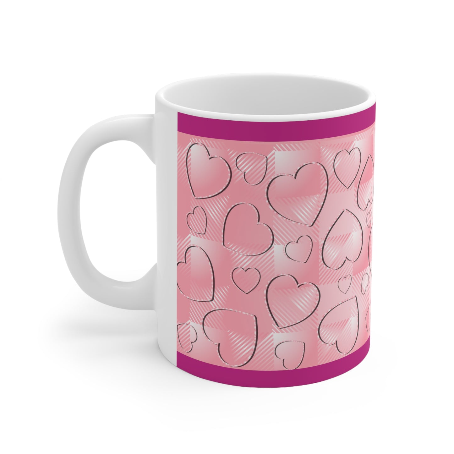 Pink Buffalo Plaid Ceramic Mug 11oz