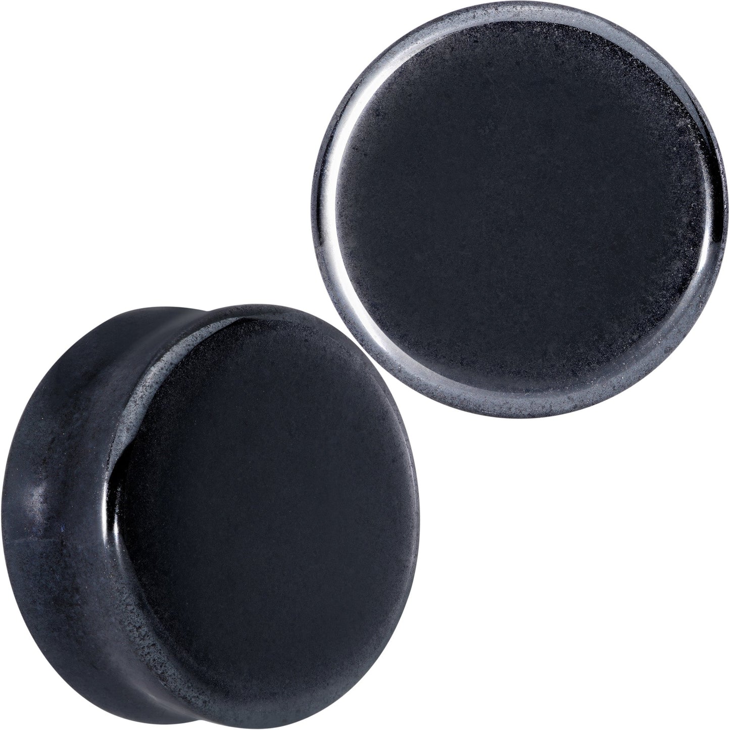 Natural Black Hematite Stone Saddle Plug Set