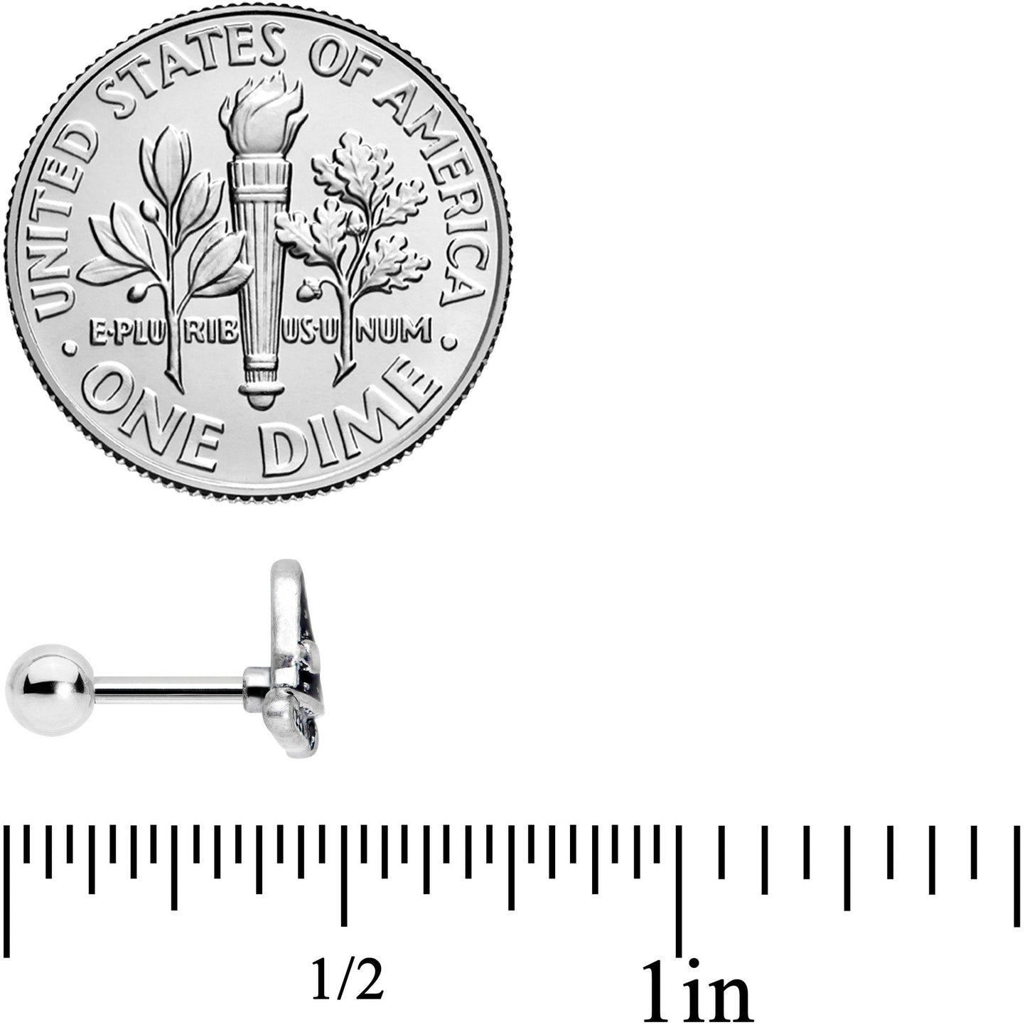 16G 1/4 Broom Witch Hat Halloween Cartilage Tragus Earring