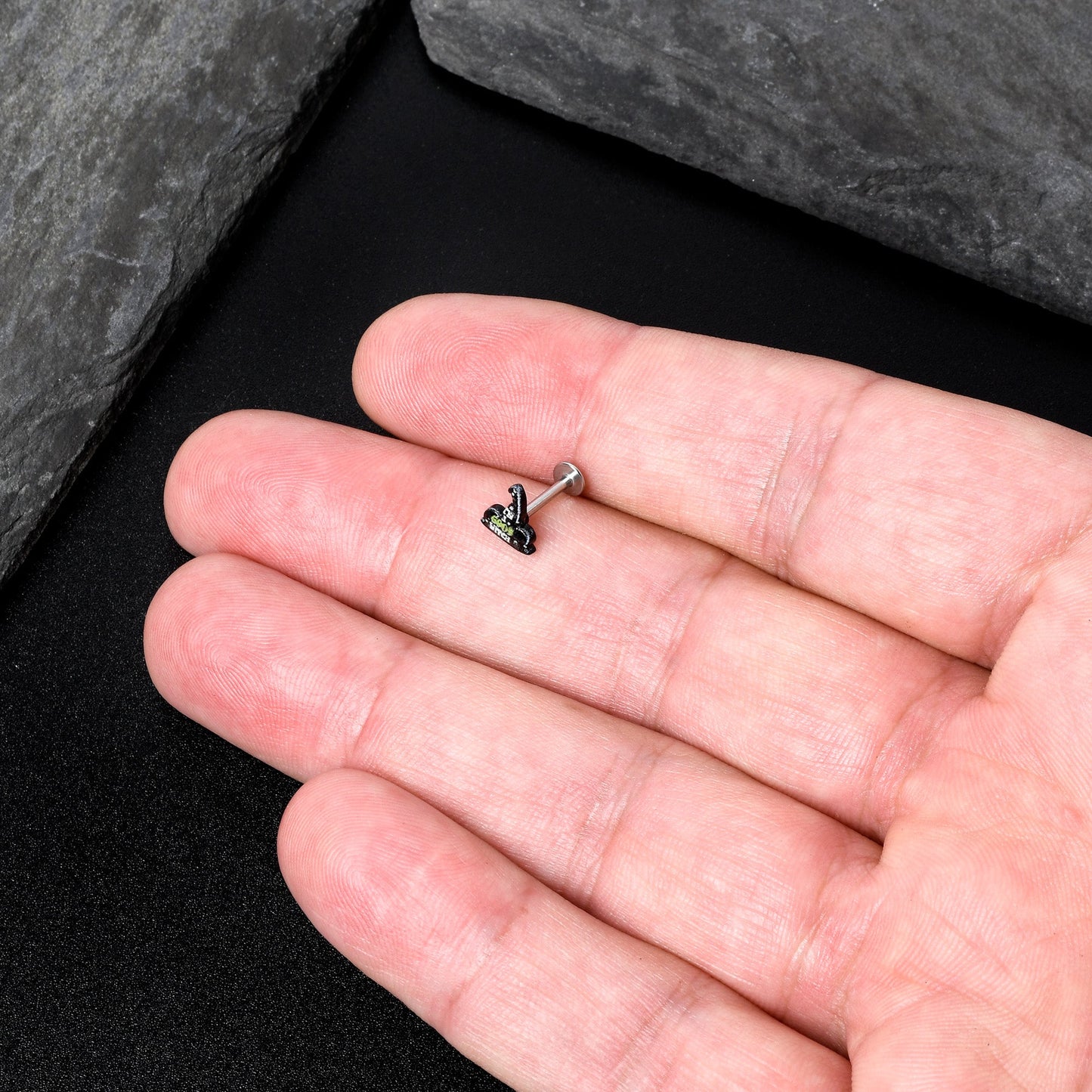 16G 5/16 Good Witch Hat Glow in the Dark Labret Monroe Tragus