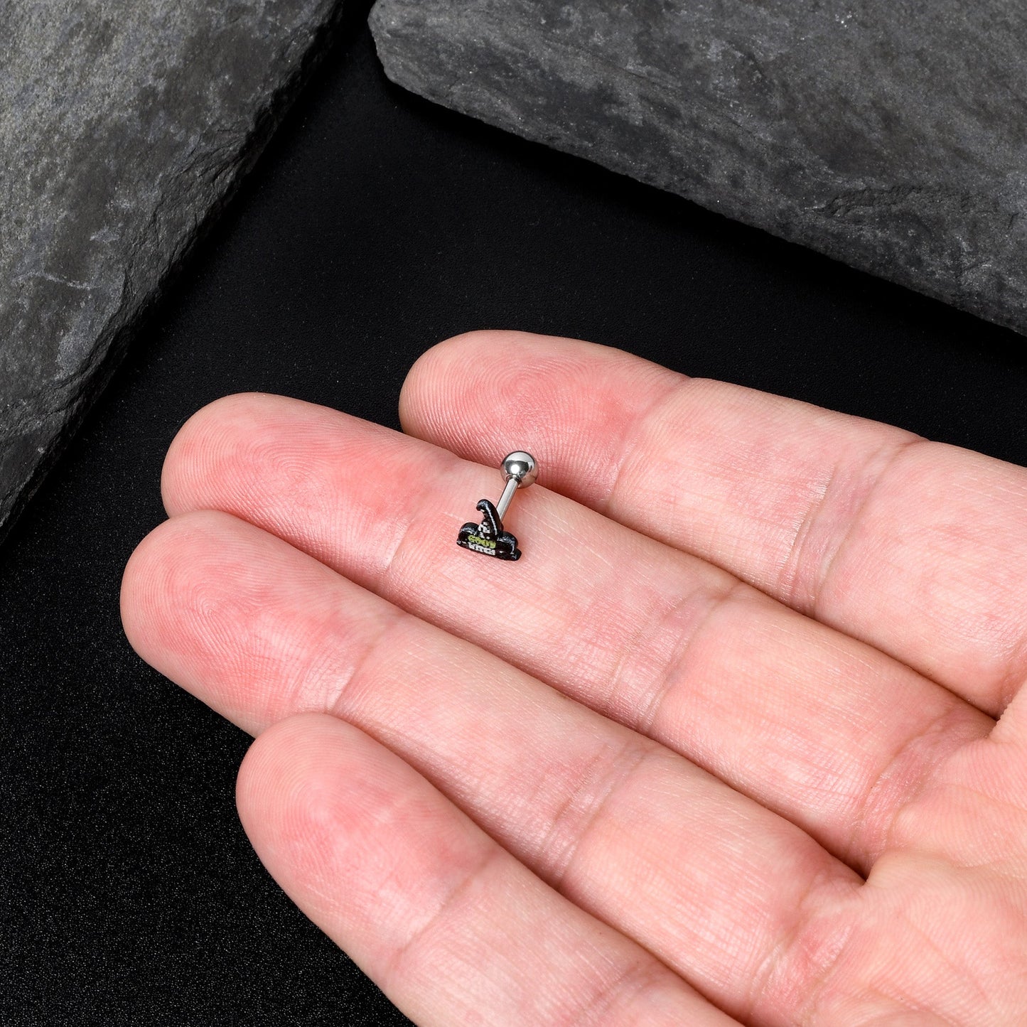 16G 1/4 Good Witch Hat Glow in the Dark Cartilage Tragus Earring