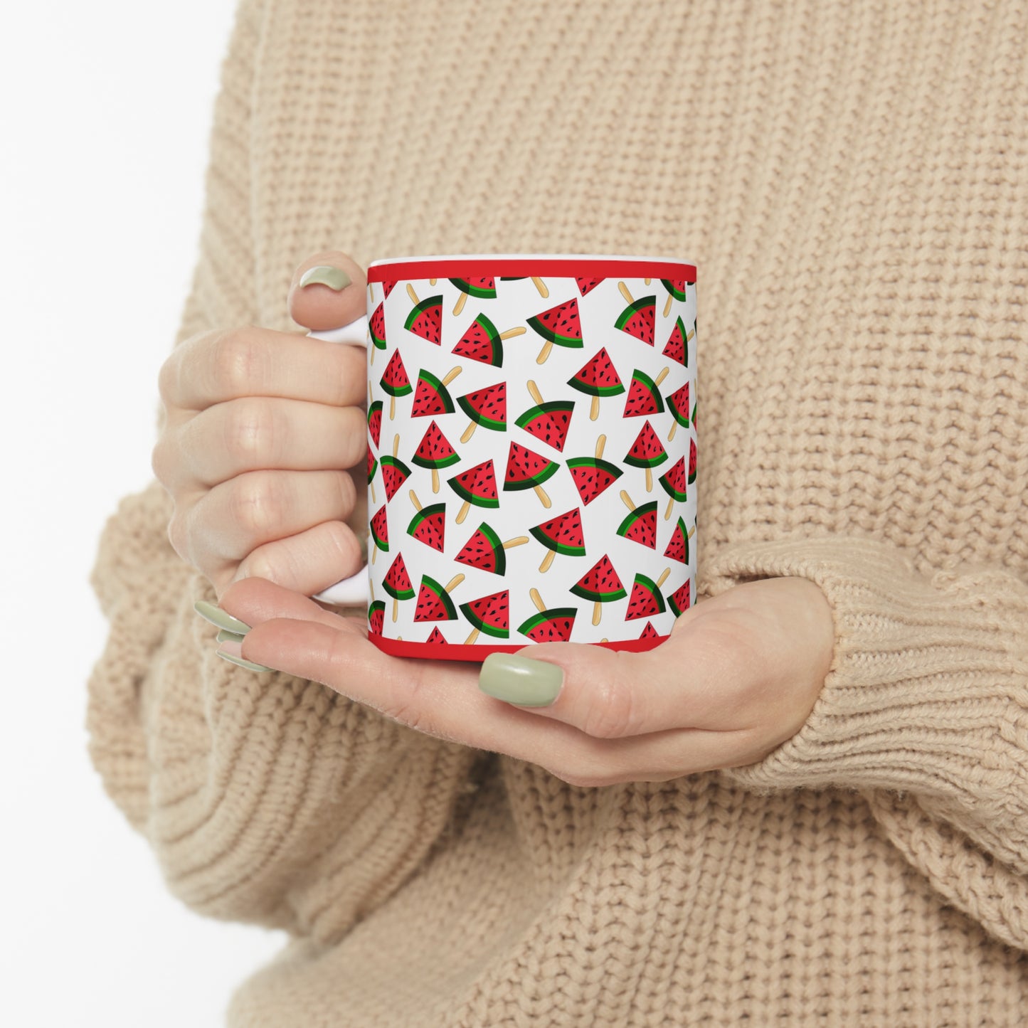 Watermelon On A Stick Ceramic Mug 11oz