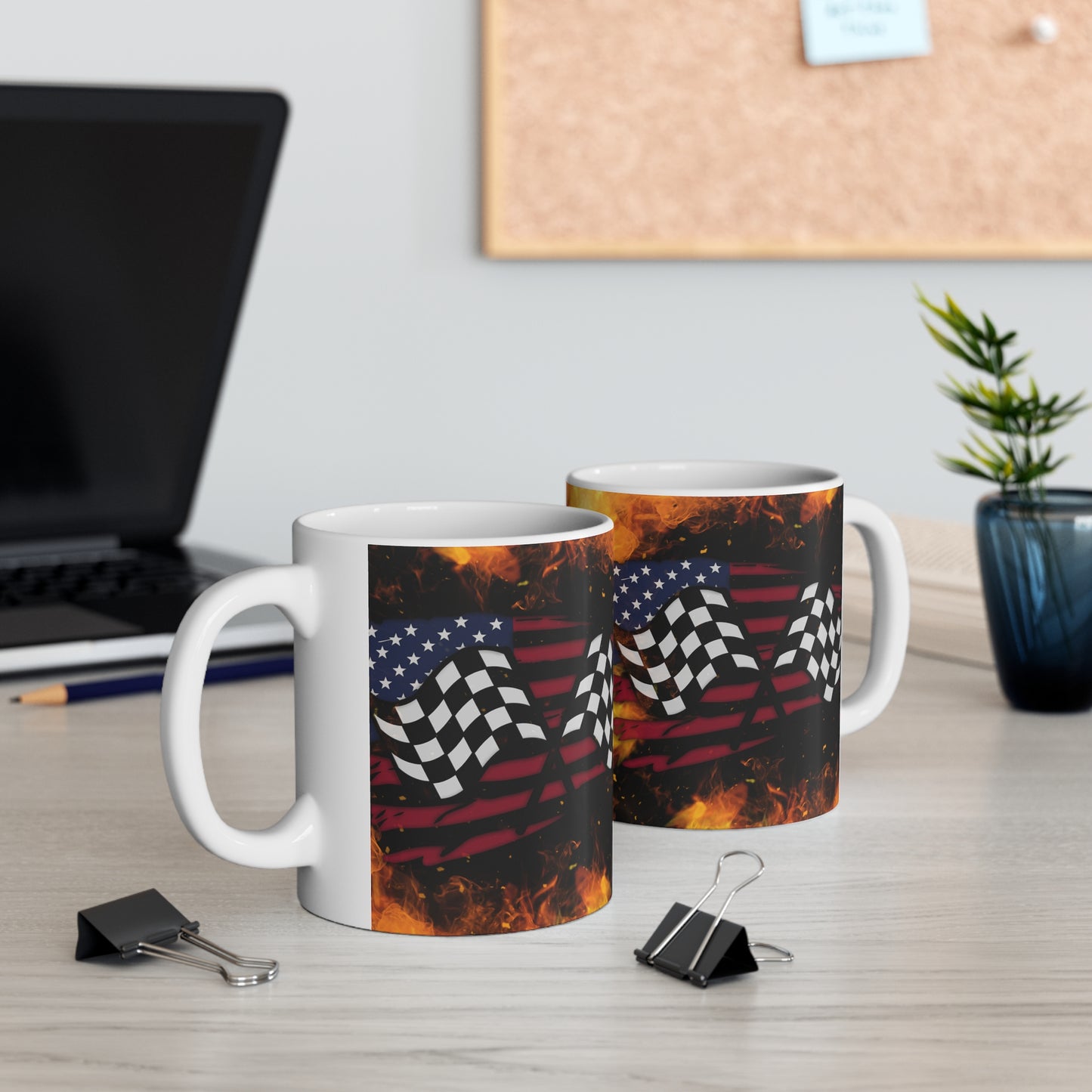 Firefighter Flags Ceramic Mug 11oz