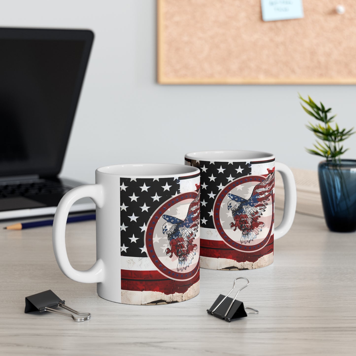 American Eagle and Flag Ceramic Mug 11oz