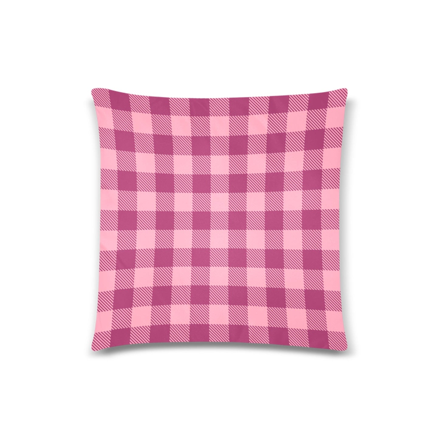 Pink Plaid Throw Pillow Cover