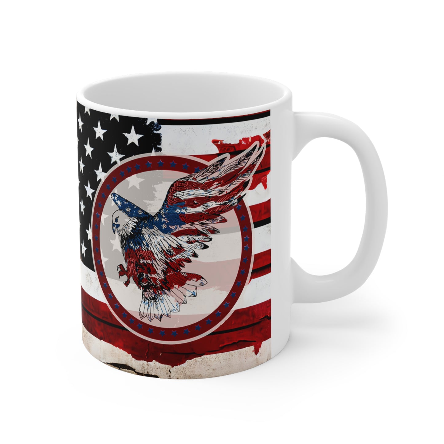 American Eagle and Flag Ceramic Mug 11oz