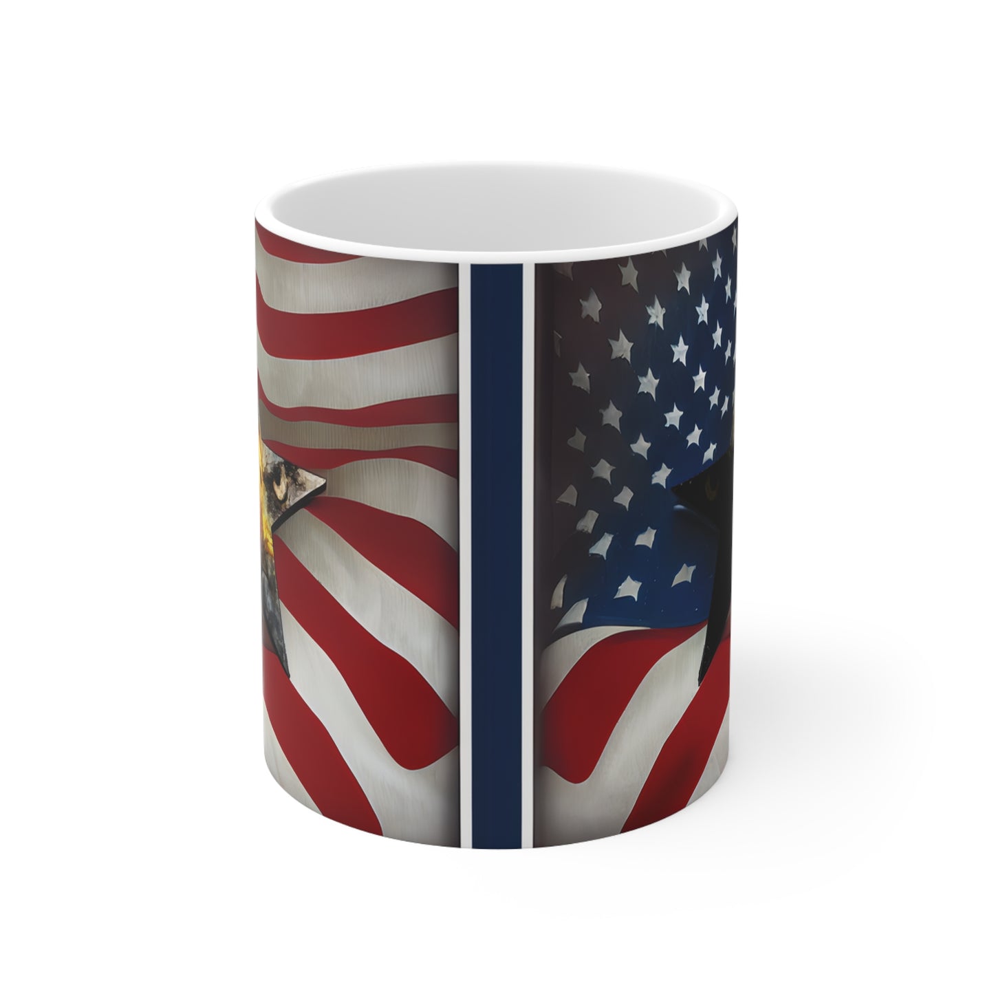 American Flag and Eagle Star Ceramic Mug 11oz