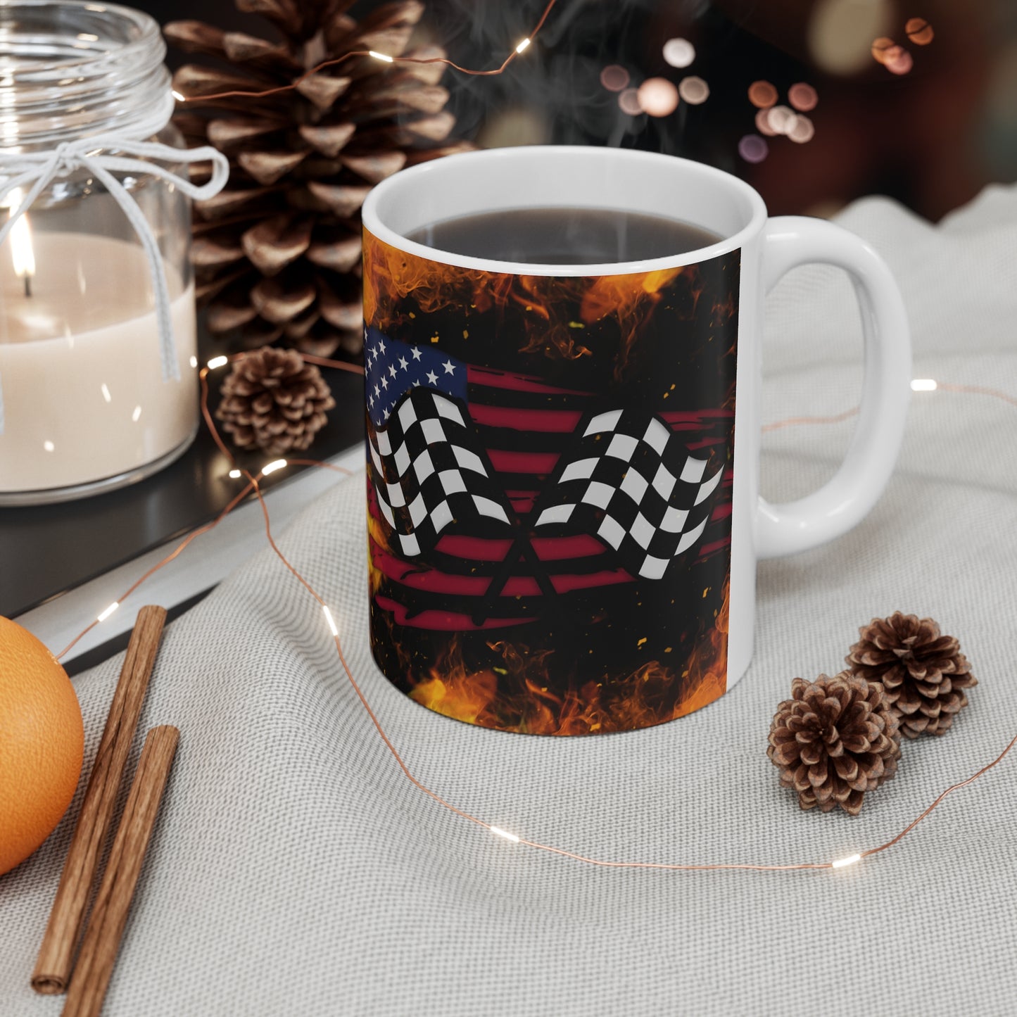 Firefighter Flags Ceramic Mug 11oz
