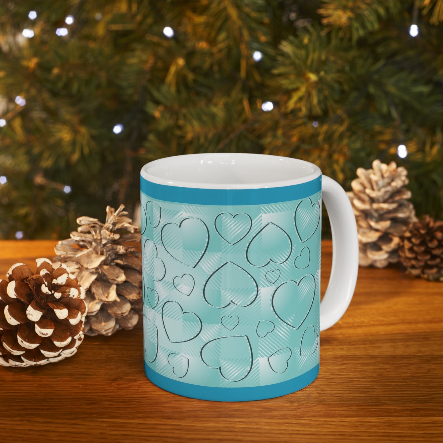 Blue Buffalo Plaid Ceramic Mug 11oz