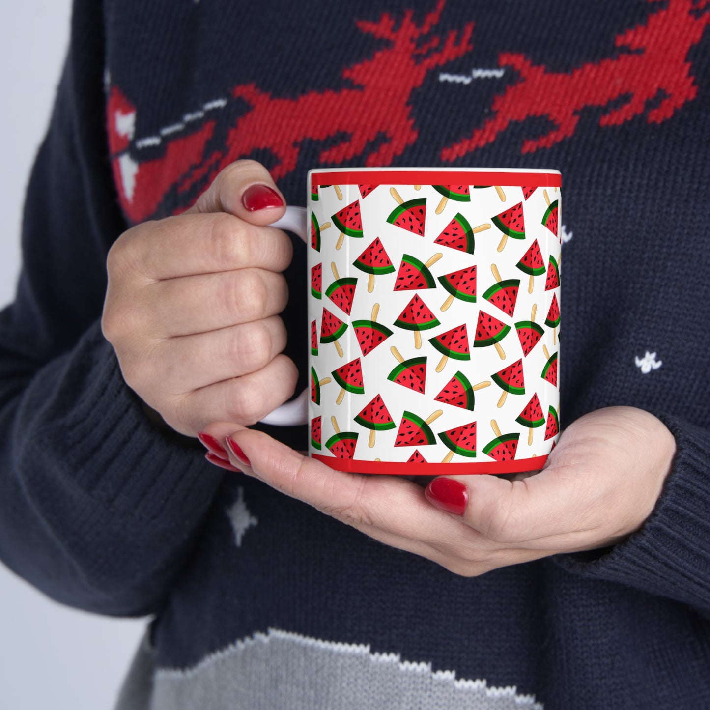 Watermelon On A Stick Ceramic Mug 11oz
