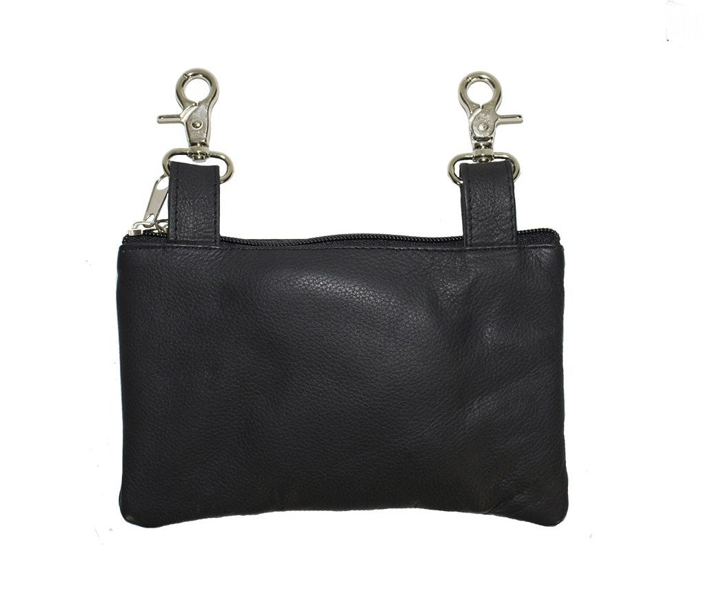 Studded Purple Sugar Skull Naked Cowhide Leather Belt Bag