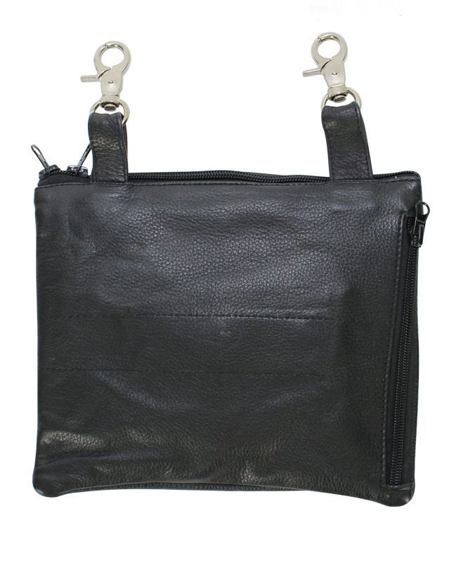 Studded Red & White Sugar Skull Naked Cowhide Leather Belt Bag