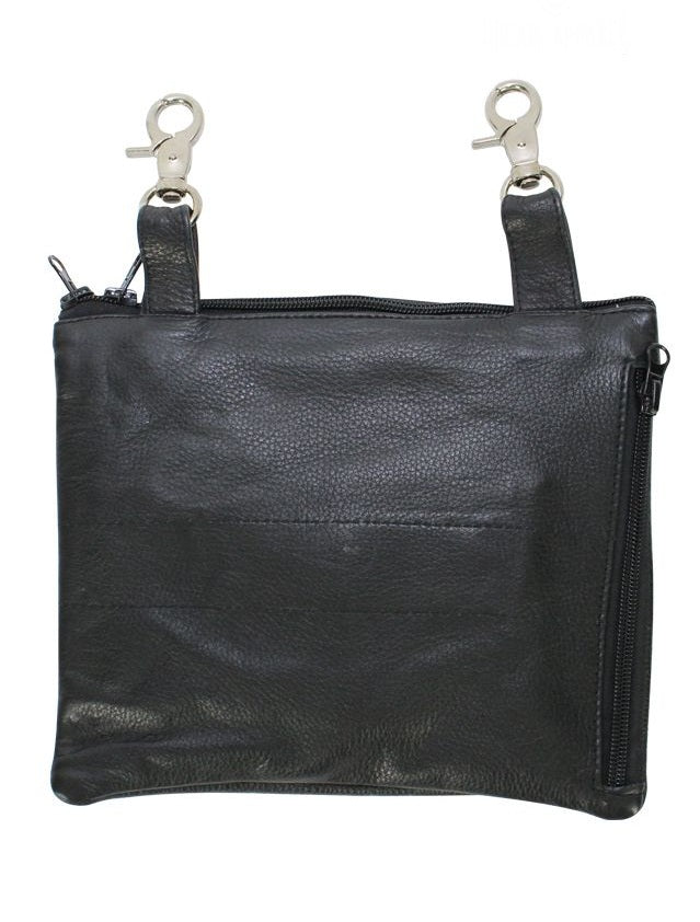 Studded Naked Cowhide Leather Belt Bag with Lime Green Wings