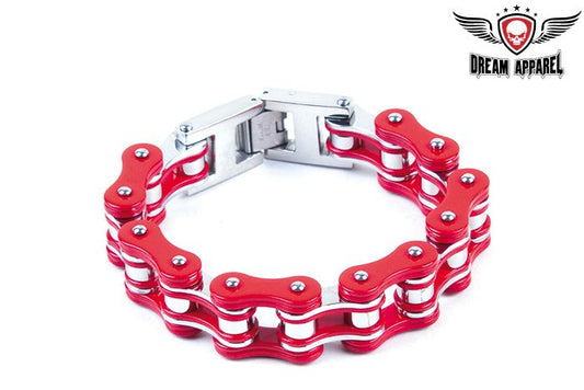 3/4" Heavy Duty Red Stainless Steel Bracelet