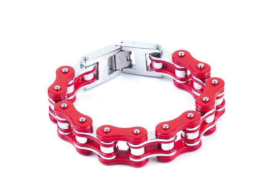 3/4" Heavy Duty Red Stainless Steel Bracelet
