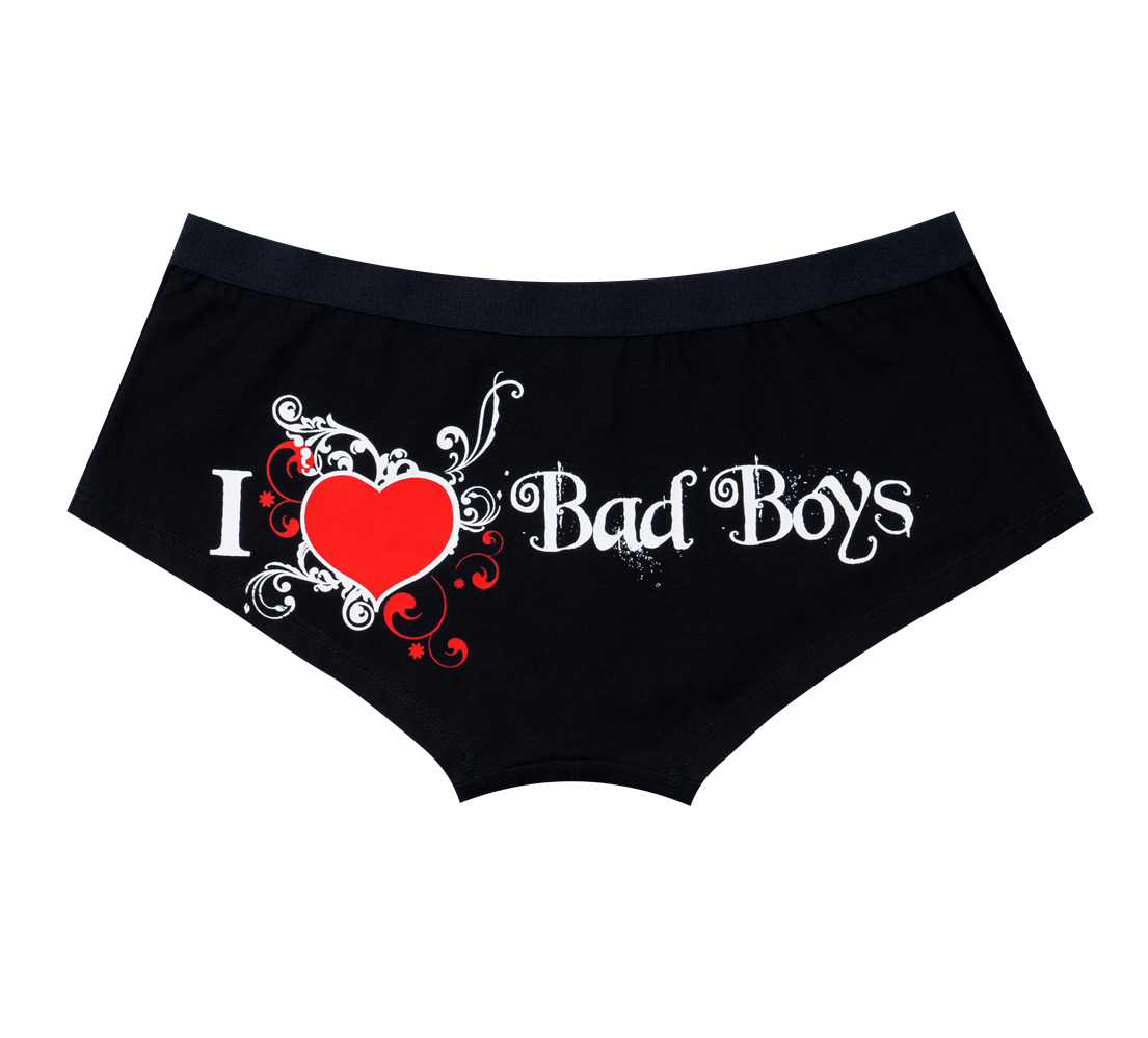 I Love Bad Boys Brief Biker Panty