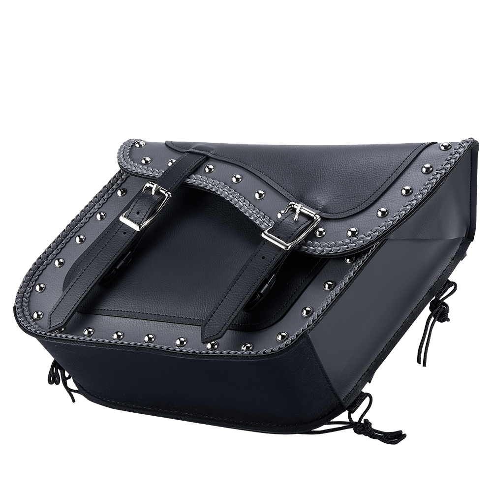 Dream Apparel PVC Motorcycle Saddlebag With Studs