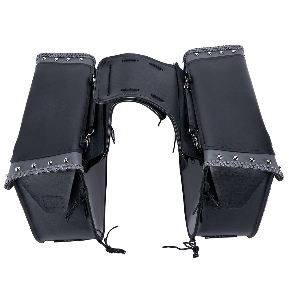 Dream Apparel PVC Motorcycle Saddlebag With Studs