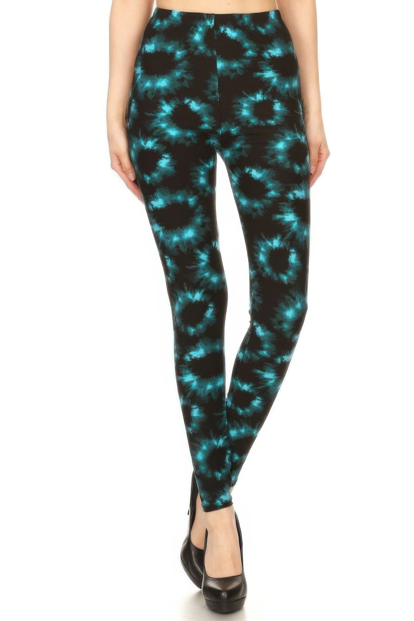 Tie Dye Printed, Full Length High Waisted Leggings
