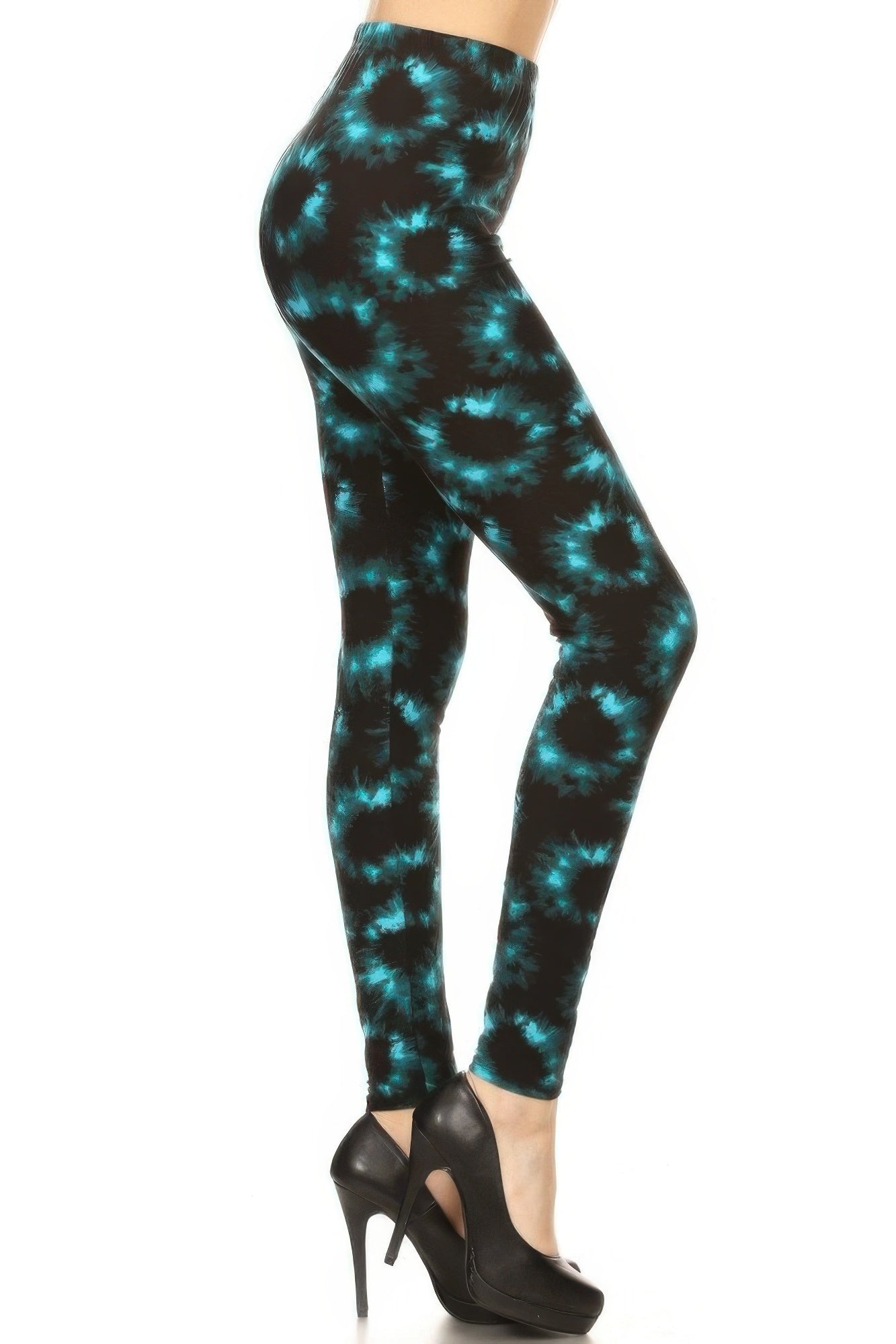 Tie Dye Printed, Full Length High Waisted Leggings