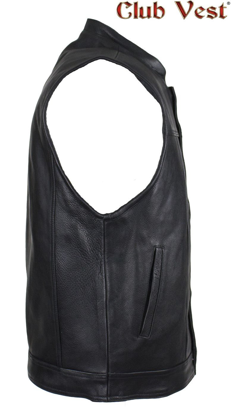 Men's Black Motorcycle Vest by Club Vest