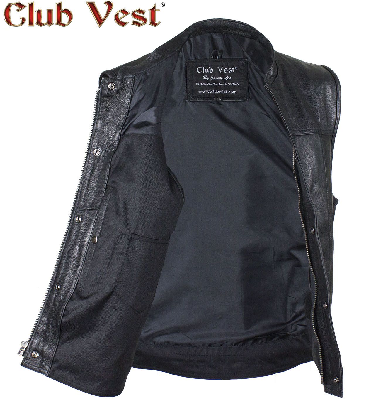 Men's Black Motorcycle Vest by Club Vest