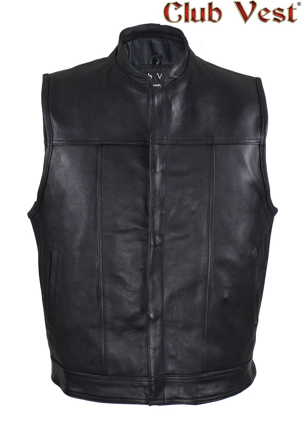 Men's Black Motorcycle Vest by Club Vest