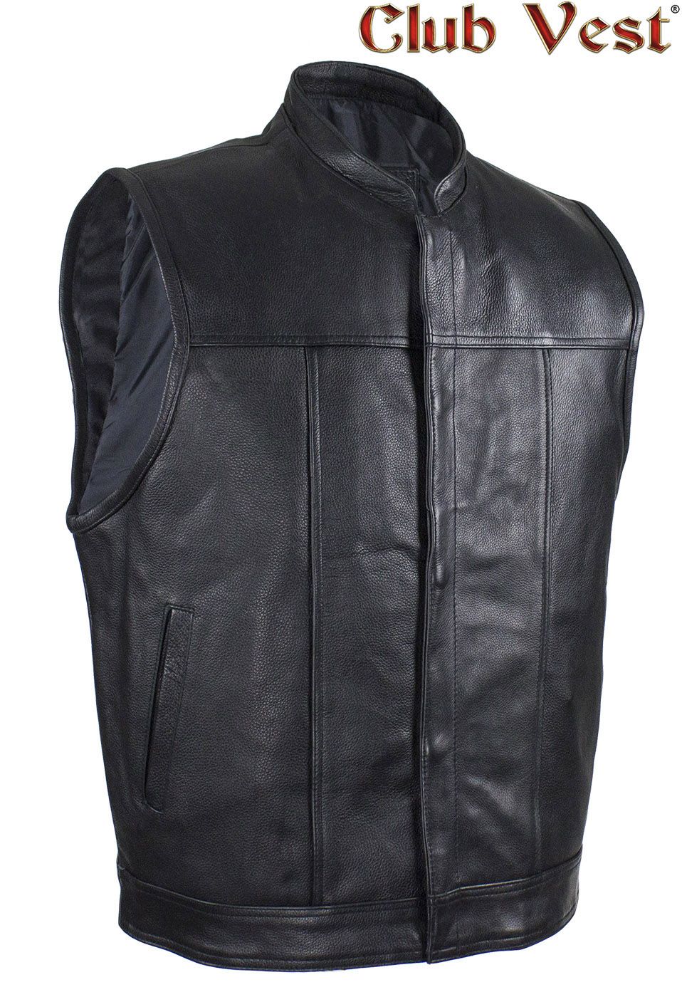 Men's Black Motorcycle Vest by Club Vest