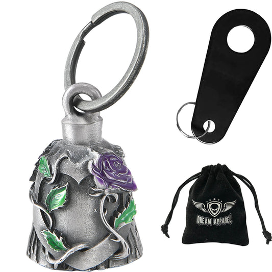 Heart with Purple Rose Motorcycle Bell