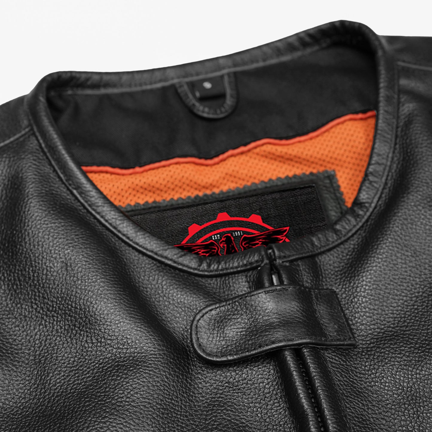 Men's Black Leather SWAT Style Motorcycle Vest