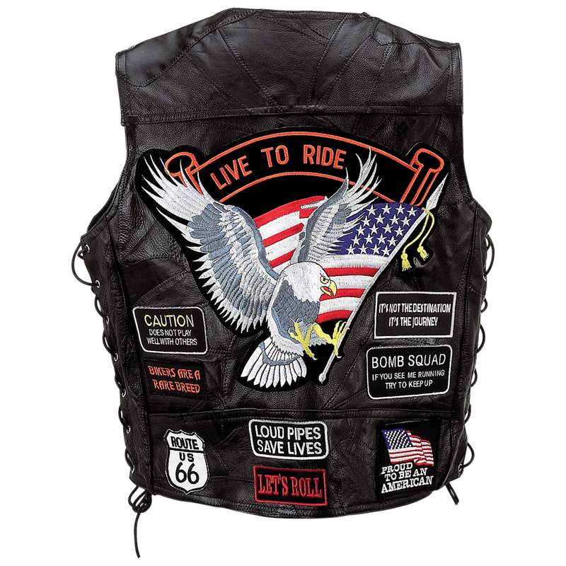 Rock Design Genuine Buffalo Leather Vest
