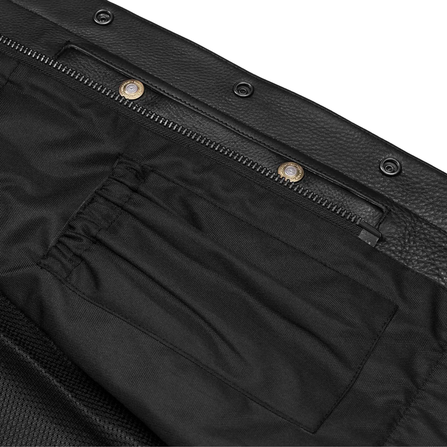 Men's Drop Zone Leather Motorcycle Vest – Black