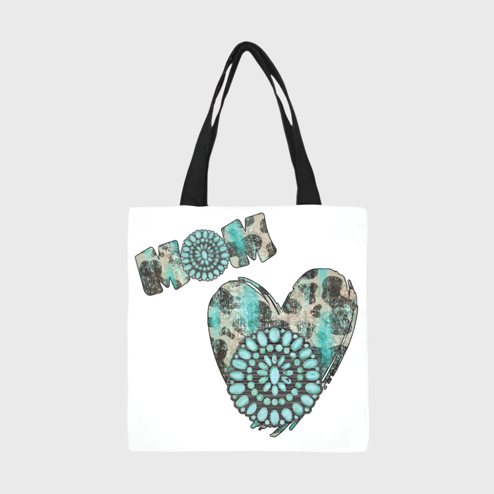 Western Mom Heart Canvas Tote Bag