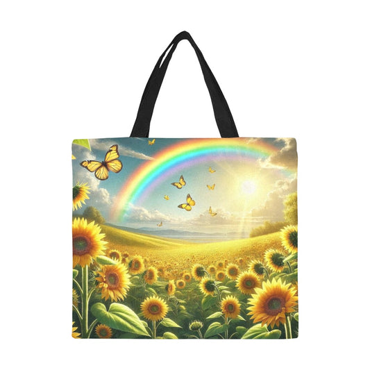 Sunflowers All Over Print Canvas Tote Bag - Large