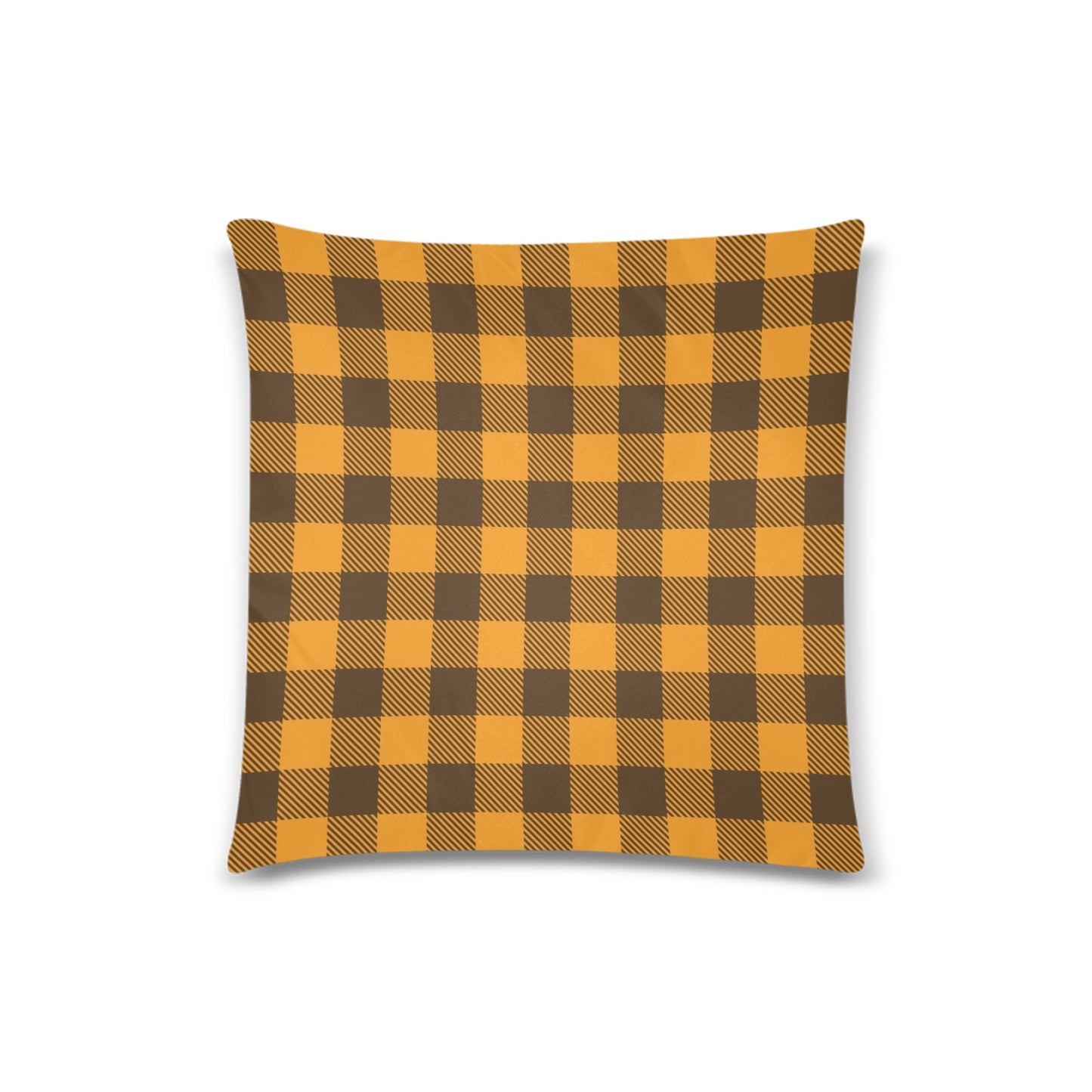 Yellow Plaid Throw Pillow Cover